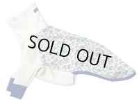 ■即納：ウィペットMサイズ/34/60/50(11~12キロ）　小花スムース×ジャガードニットラグランコンビ（ブルー）