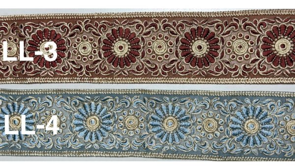 画像1: 限定：priy Collection）インドリボン　LL仕上がり6.5cm (1)