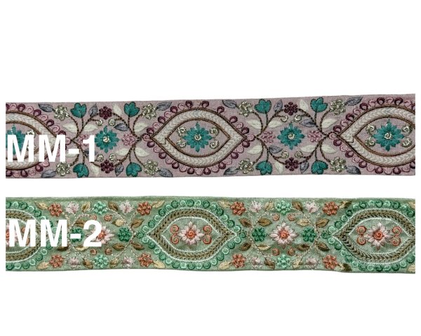 画像1: 限定：priy Collection）インドリボン　MM仕上がり5.3cm (1)